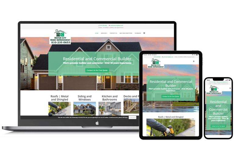 Motor City Home Improvement Website Design | Website Development | Certified Business Solutions | Michigan | AI SEO